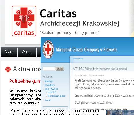 PCK i Caritas pomoc dla powodzian 2010