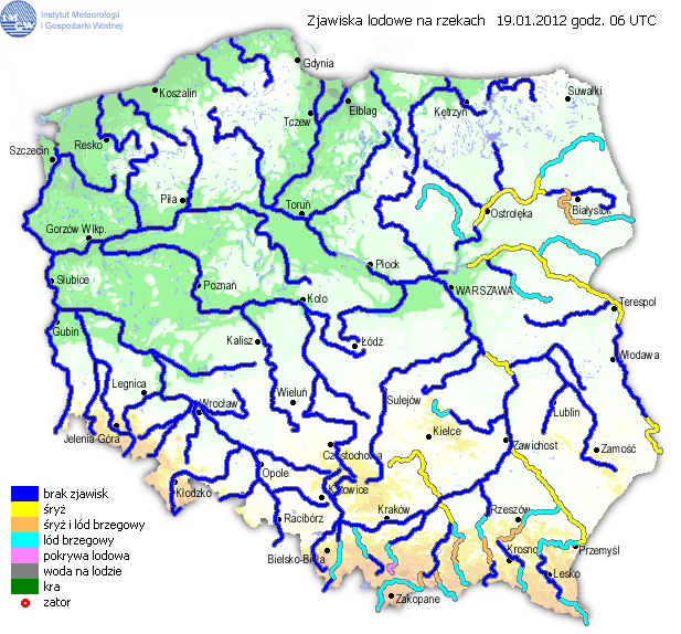 Ocena aktualnej i prognozowanej sytuacji hydrologicznej w dniu 19.01.2012 r.