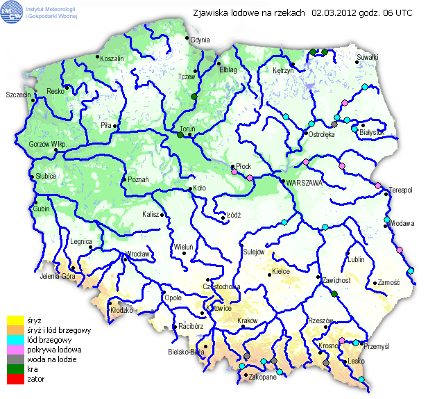Ocena aktualnej i prognozowanej sytuacji hydrologicznej w dniu 02.03.2012 r.