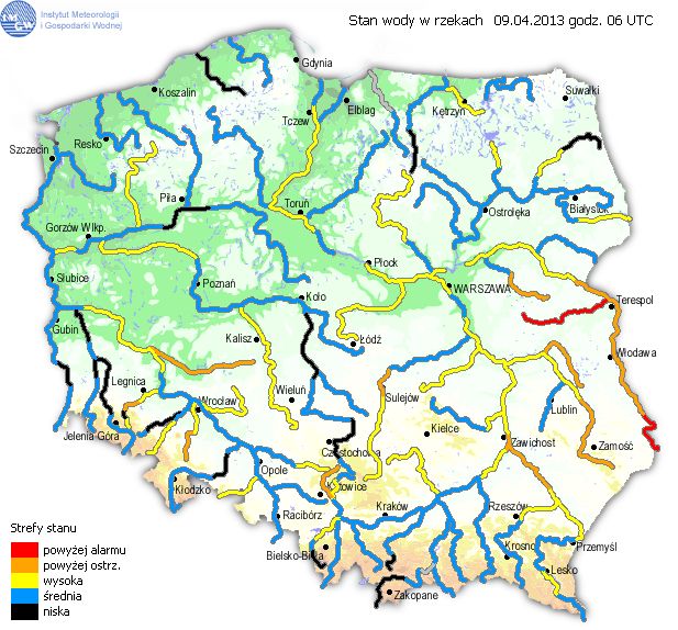 Ocena aktualnej i prognoza sytuacji hydrologicznej na okres 09.03 – 11.04.2013
